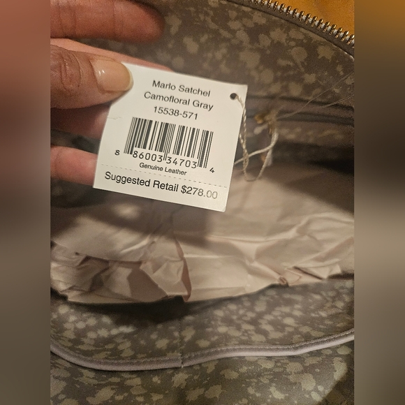 Vera Bradley Camofloral Gray Mario Satchel New With Tags - Picture 5 of 8